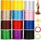 12 Rolls Nylon String for Bracelets, Satin Rattail Silk Cord Silky Beading String for Kumihimo, Braided Bracelets, Pendants Necklace, Macrame Craft, Keychains Lanyards, Jewelry Making